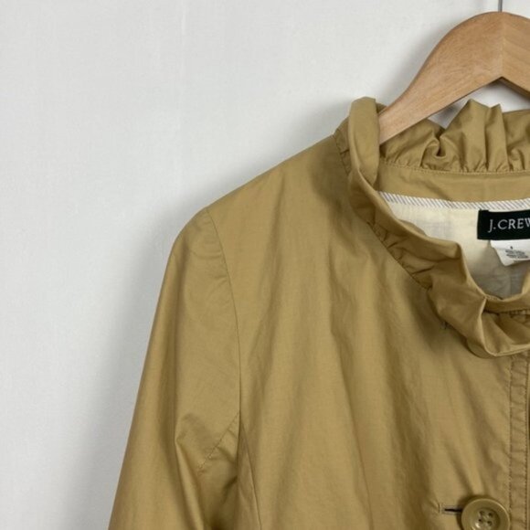 J.Crew 8 Frenchie Slicker Lightweight Jacket Coat Khaki Vintage - Picture 4 of 14